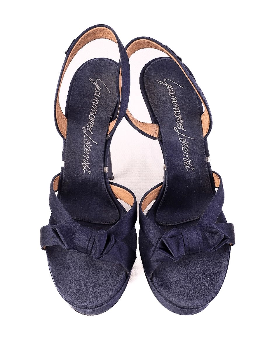 Excellent Gianmarco Lorenzi Blue High-Heeled Sandals Size 37.5