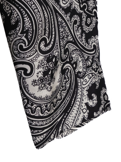 NEW By Malene Birger Silk Dress XS Black White Paisley Pattern