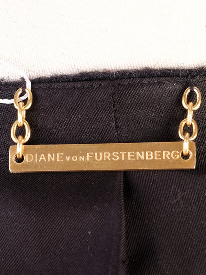 Excellent Diane von Furstenberg Black Alpaca Wool Dress Size M