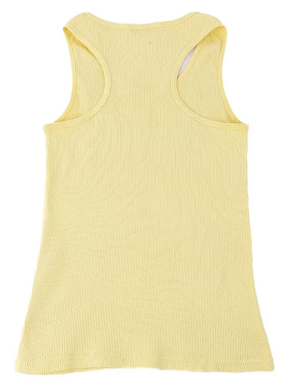 Excellent Kenzo Kids Yellow Tank Top Size 6A/120 Cotton Floral Logo