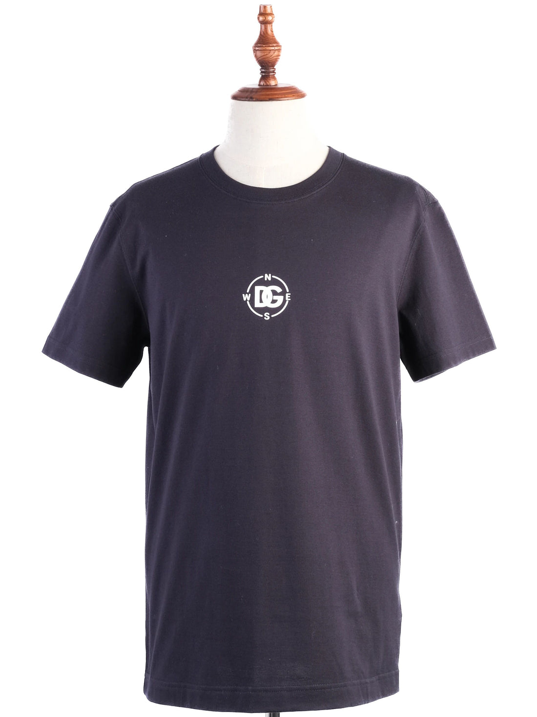 NEW Dolce Gabbana Blue Cotton T-Shirt Size S with DG Compass Logo