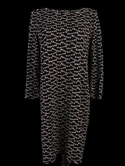 Weekend MaxMara Black Patterned Dress Size M Excellent Condition