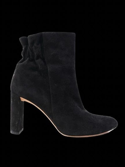 Dior Black Suede Ankle Boots Chunky Heel Size 36 Excellent Condition