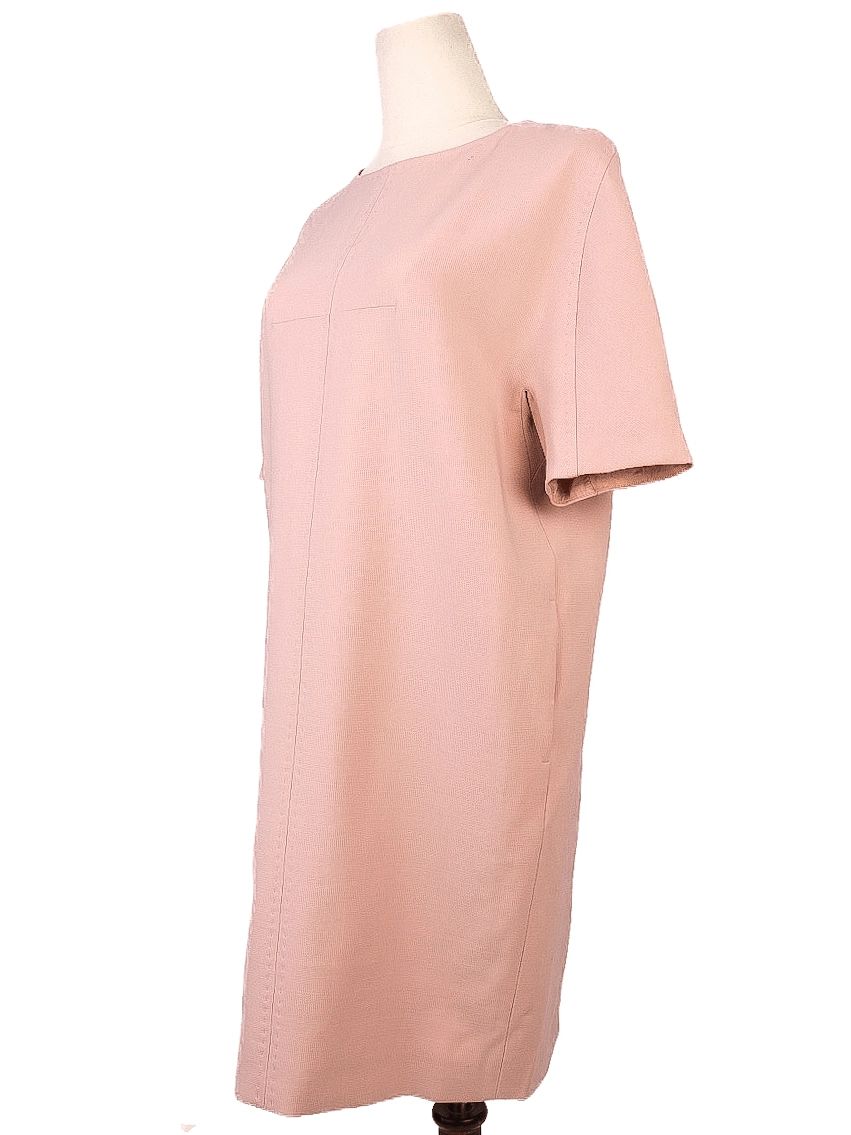 Excellent Max Mara Pink Wool Dress Size S Short Sleeve Knee-Length