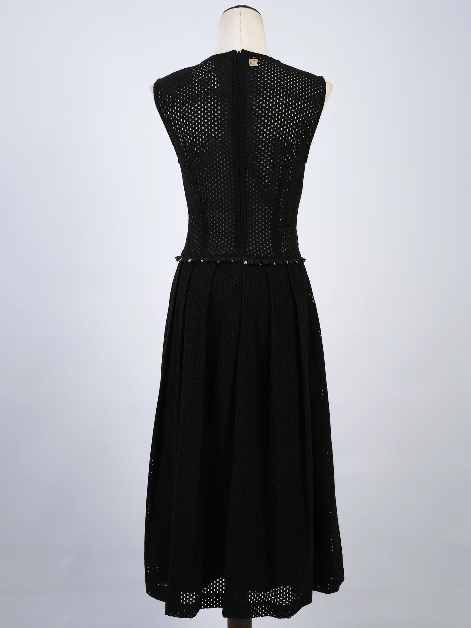 Excellent Cavalli Class Black Cotton Sleeveless Dress with Embellishments