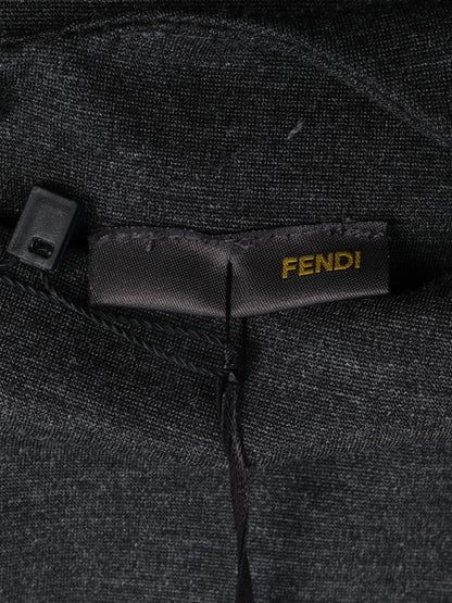 NEW Fendi Kids Dress Gray Silk Size 8 with Fur Trimming
