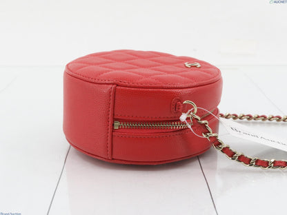 Chanel Matelasse Caviar Skin Coco Mark Round Chain