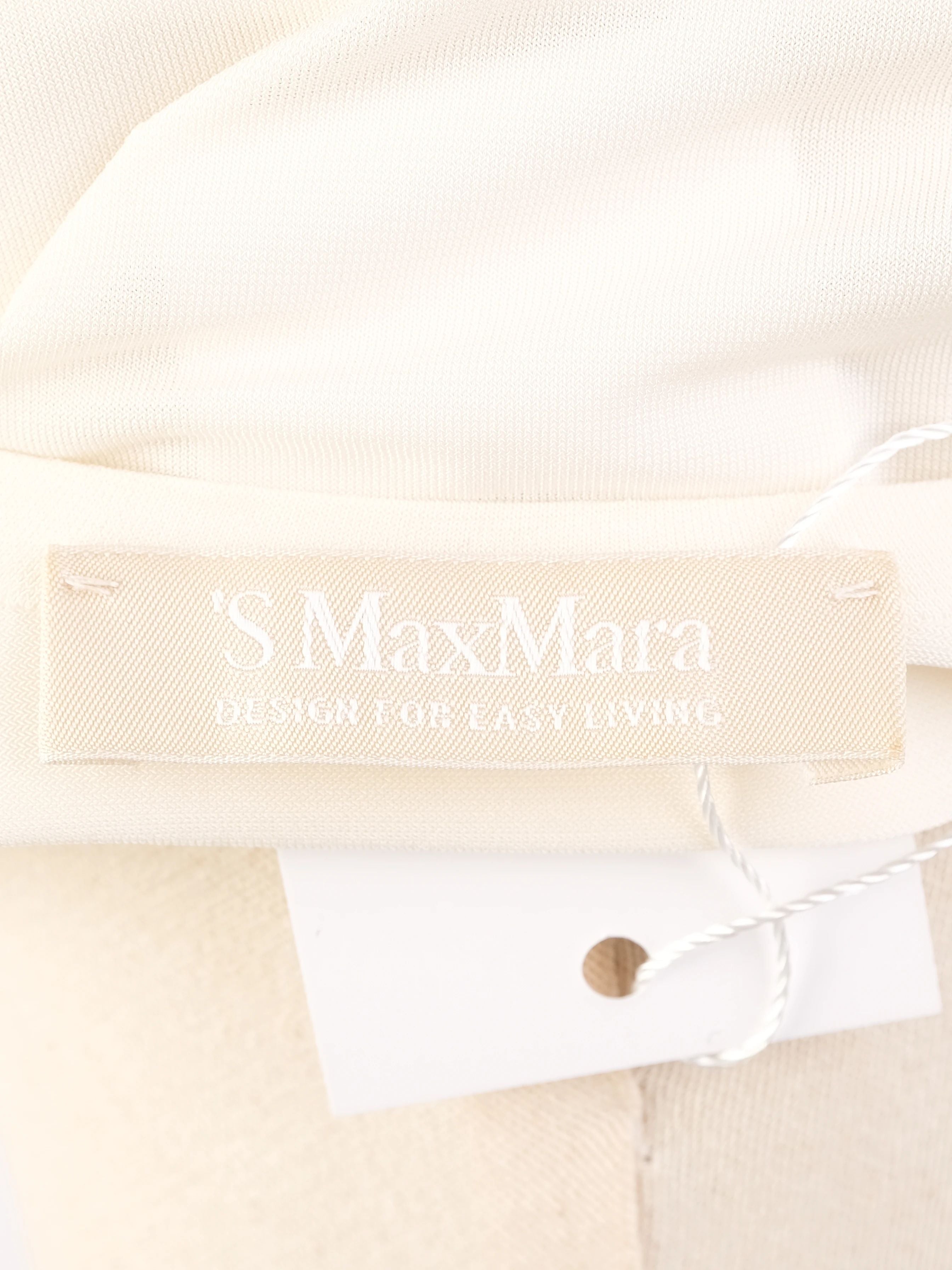 Excellent Max Mara White Viscose Sleeveless Dress Size S