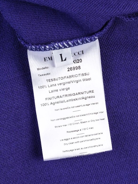 Excellent Emilio Pucci Purple Wool Dress Size L Long Sleeve