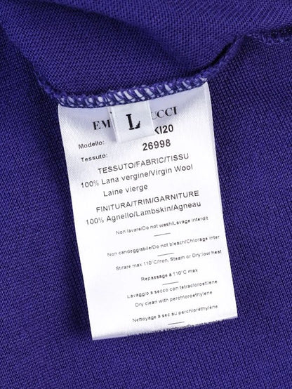 Excellent Emilio Pucci Purple Wool Dress Size L Long Sleeve