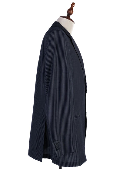 Excellent Canali Blue Wool Blazer XXL Navy Pinstripe Style