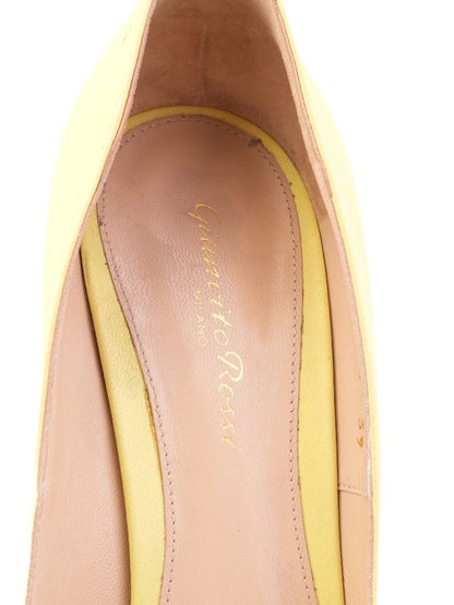 Excellent Gianvito Rossi Yellow Leather High-Heeled Shoes Size 39
