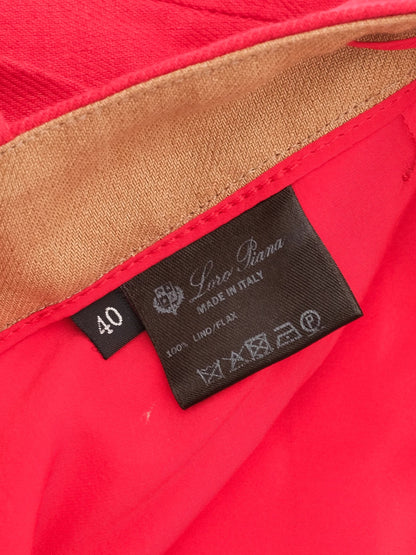 Excellent Loro Piana Red Linen WomenÕs Shorts Size 40 Made in Italy