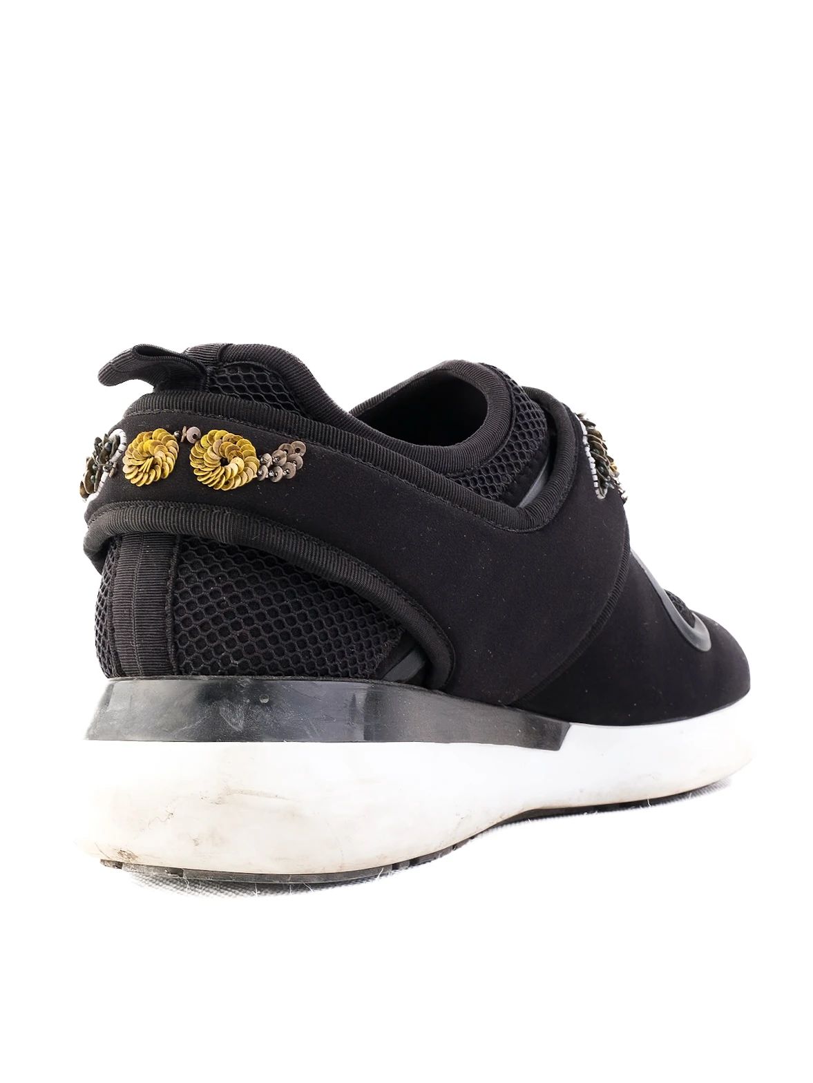 Excellent Salvatore Ferragamo Black Fabric Sneakers Size 38