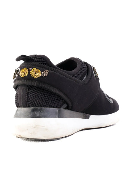 Excellent Salvatore Ferragamo Black Fabric Sneakers Size 38