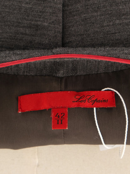 Excellent Gray Wool Sleeveless Button-Down Dress Size L