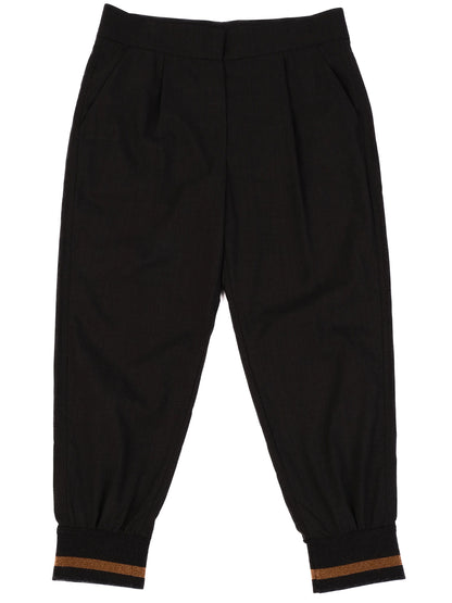 EXCELLENT Brunello Cucinelli Gray Wool Trousers Size L with Stripe Detail