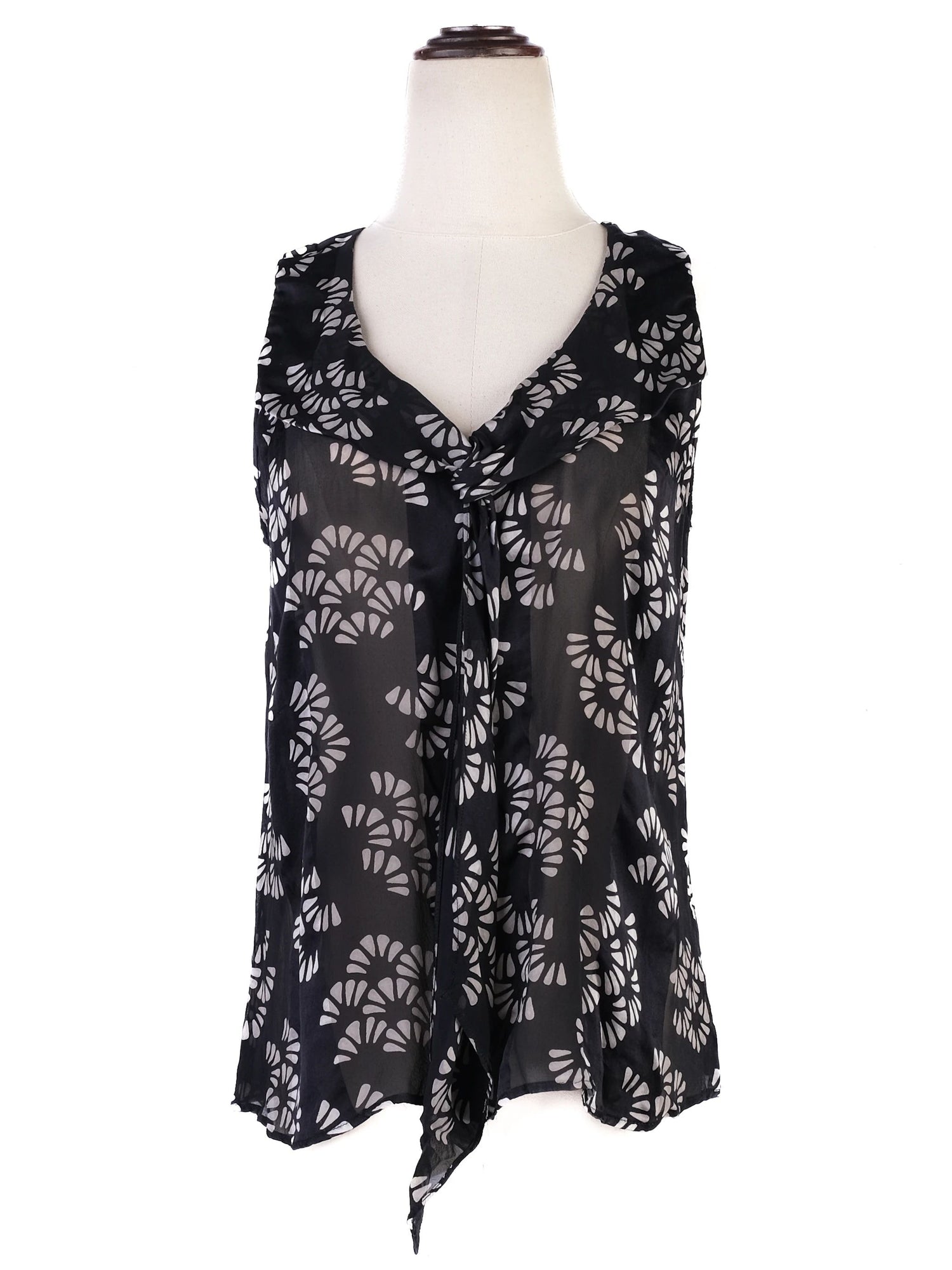 Excellent Giorgio Armani Black Silk Sleeveless Blouse Size S
