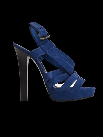 NEW Bottega Veneta Blue Leather High-Heeled Sandals Size 37