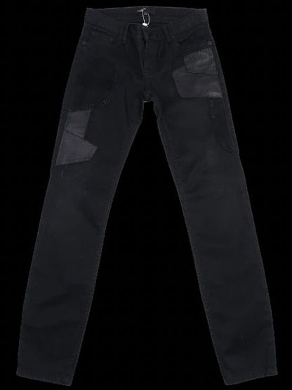Excellent Maje Black Cotton Patchwork Slim Fit Jeans Size XS