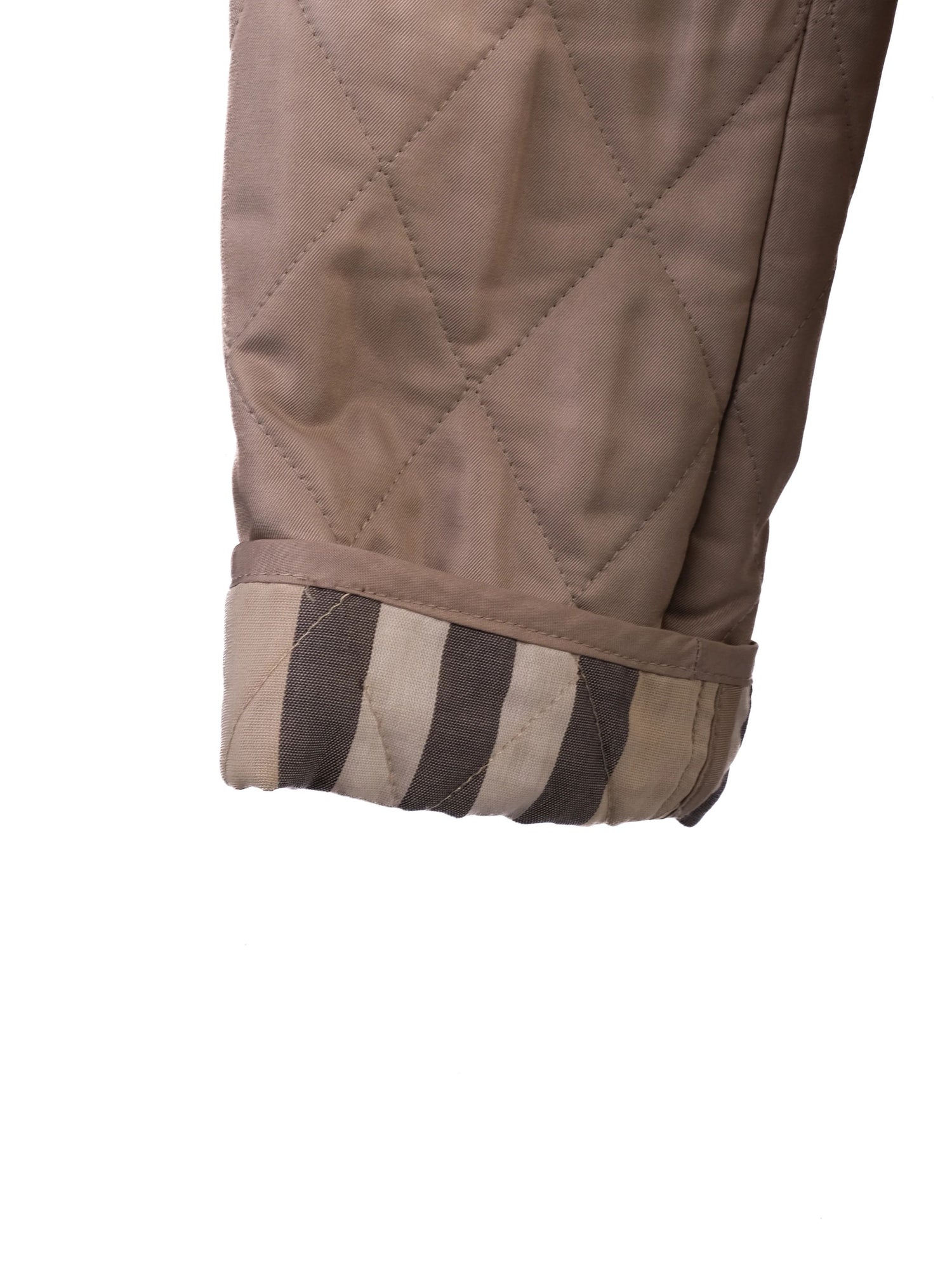 Excellent Burberry Gray Quilted Jacket Women Size S Polyester