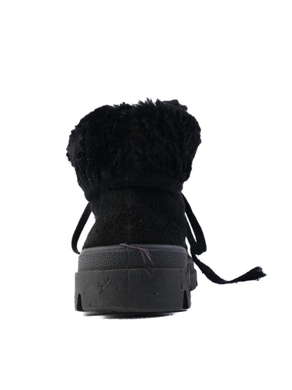 Excellent Judari Black Leather WomenÕs Boots Size 36 with Fur Lining