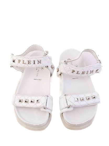 Excellent Philipp Plein Junior White Leather Sandals Size 31