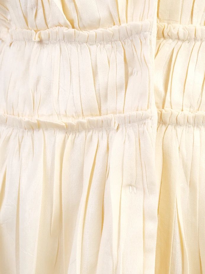 Excellent Alberta Ferretti White Pleated Blouse Size S Viscose