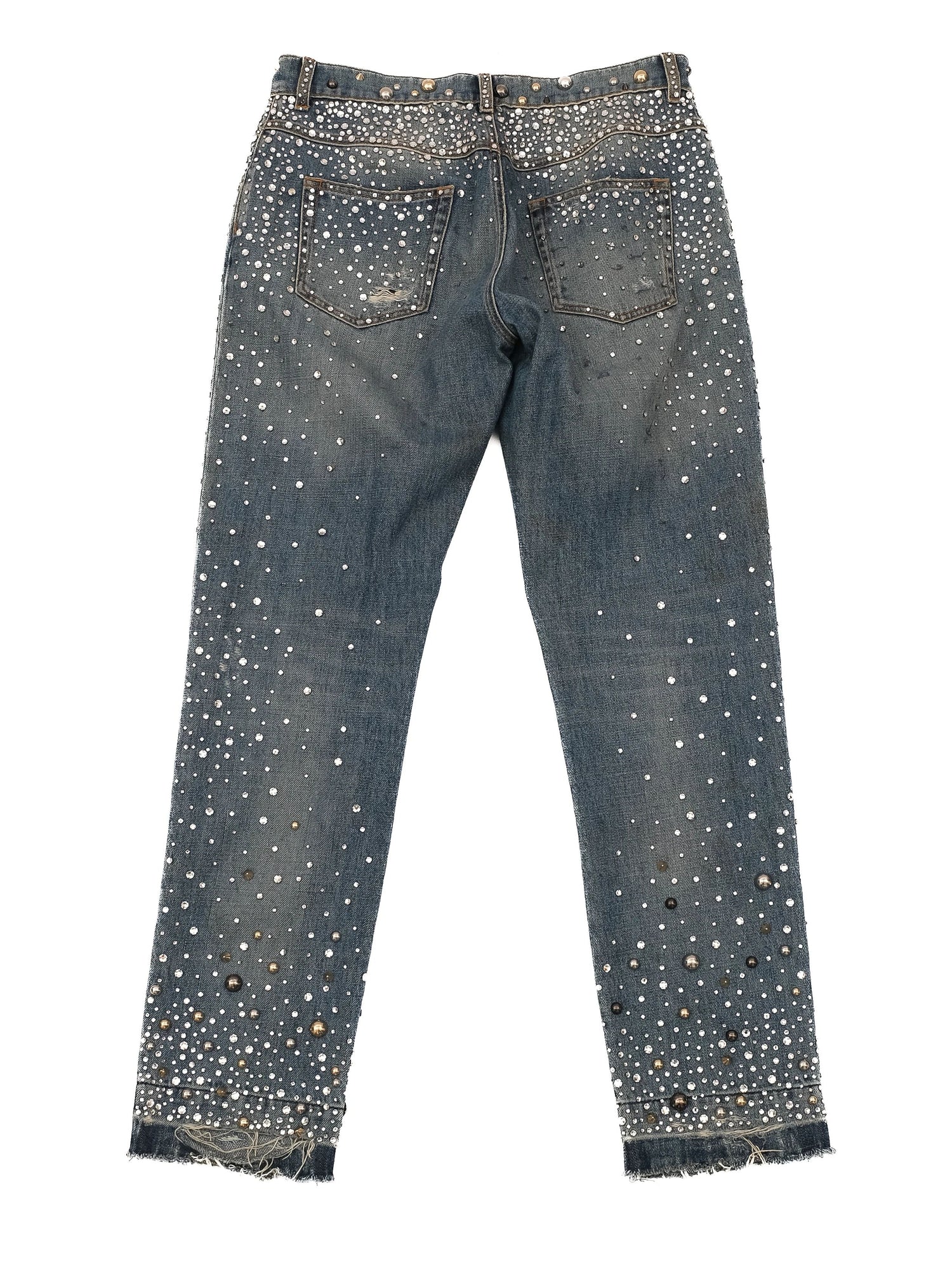 Excellent Dolce Gabbana Blue Cotton Distressed Jeans Size S