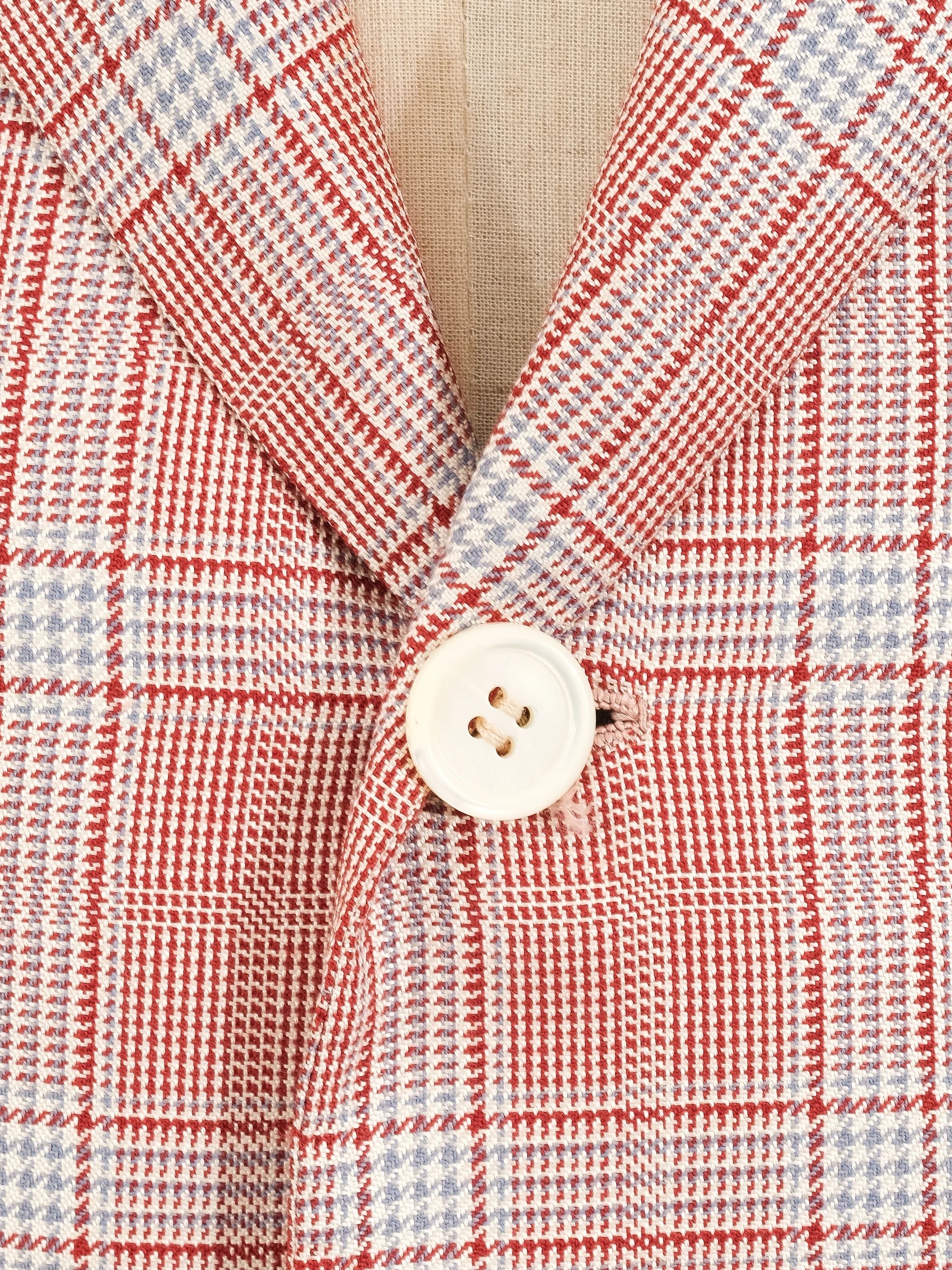 Excellent Feru Plaid Blazer Combined Wool Size M for Men