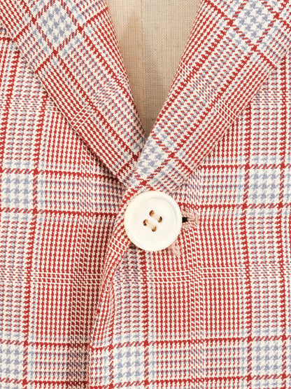 Excellent Feru Plaid Blazer Combined Wool Size M for Men