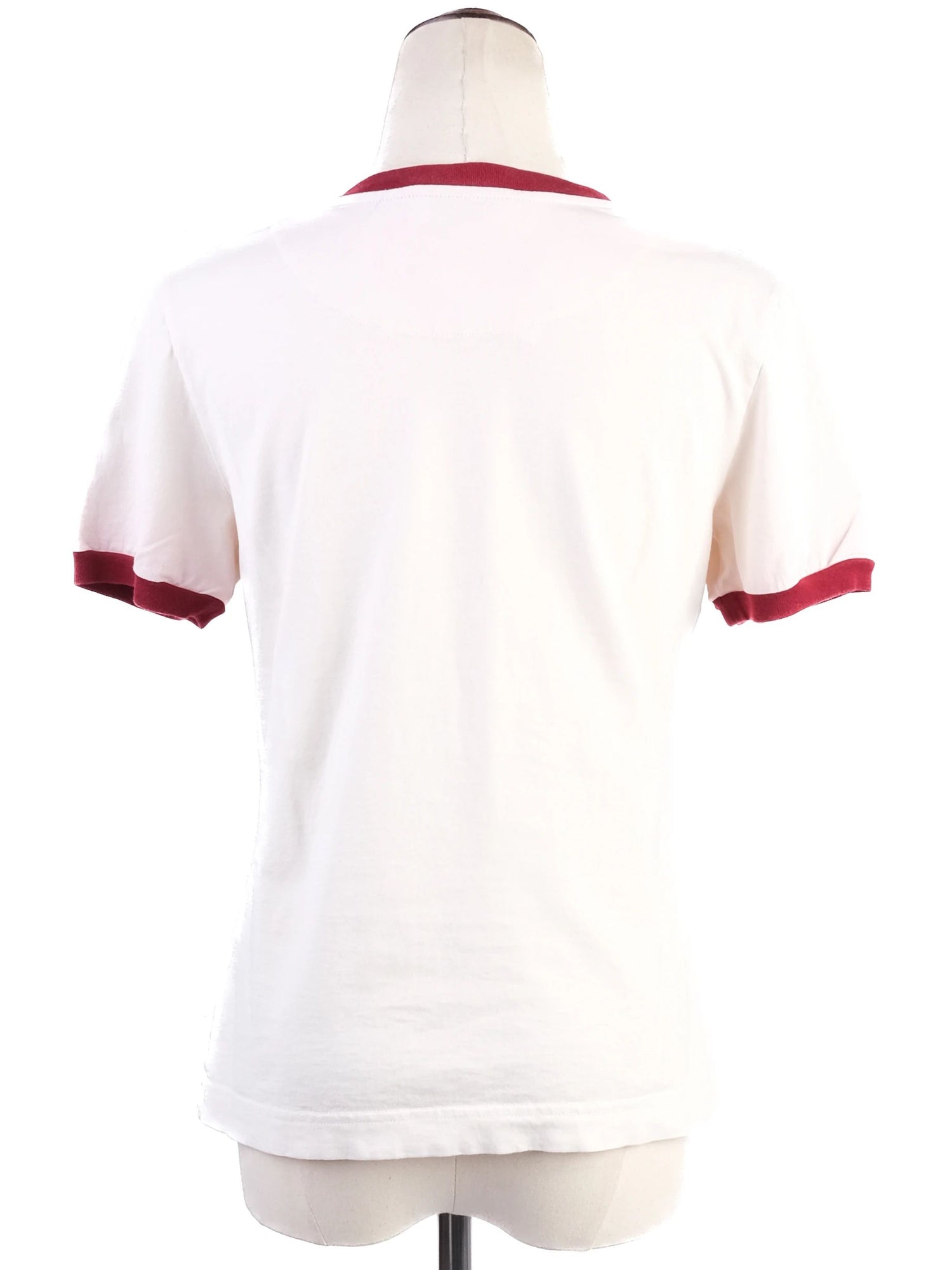 Excellent Dolce Gabbana White T-Shirt Red Trim Women FRITTO MISTO Graphic