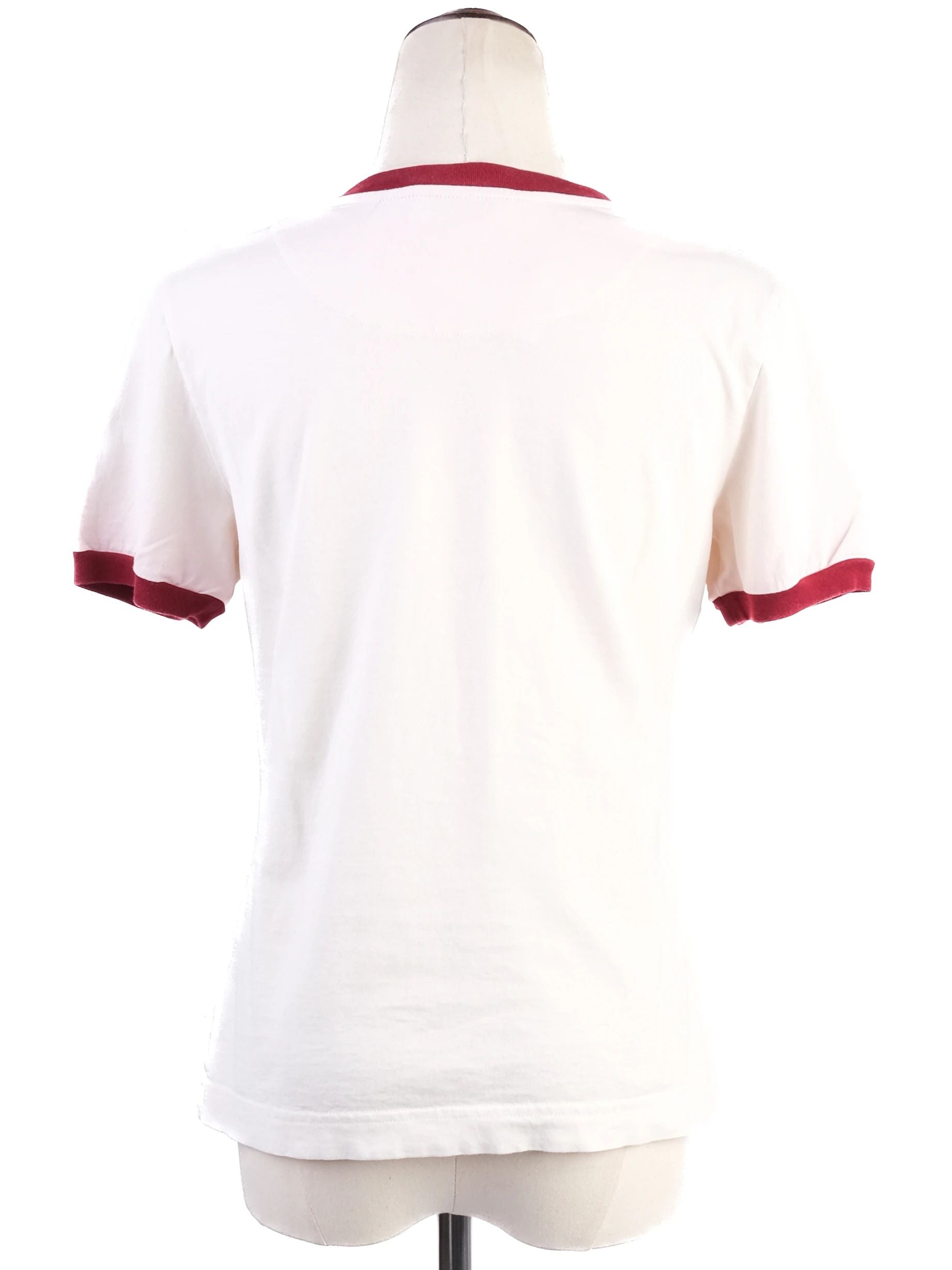 Excellent Dolce Gabbana White T-Shirt Red Trim Women FRITTO MISTO Graphic