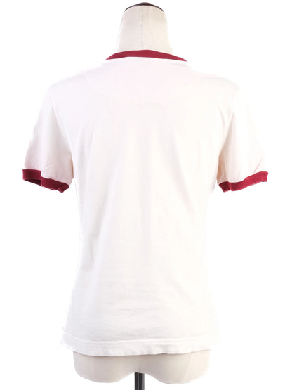 Excellent Dolce Gabbana White T-Shirt Red Trim Women FRITTO MISTO Graphic
