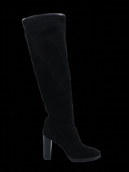 Excellent Loro Piana Black Genuine Suede Knee-High Boots Women