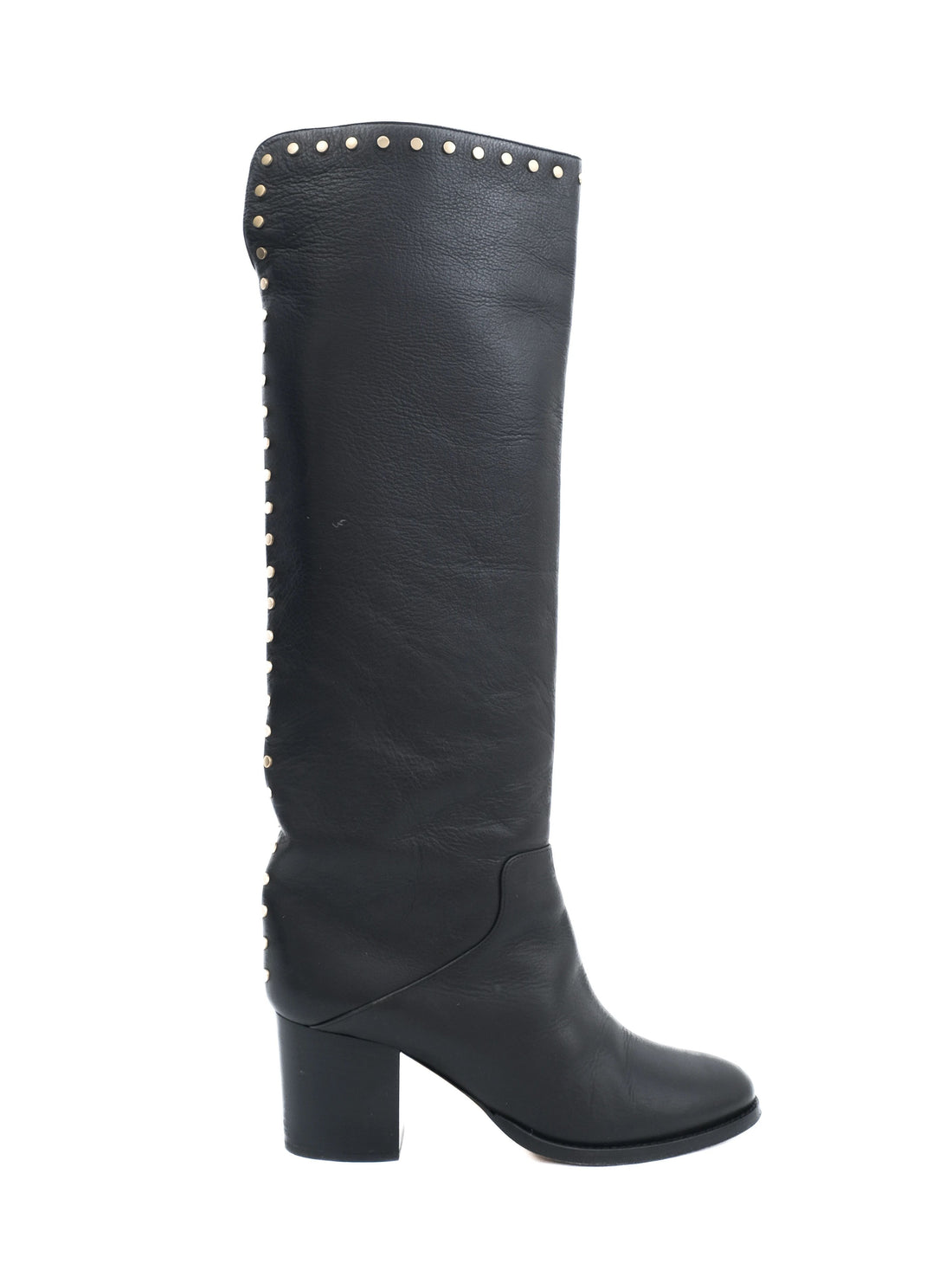 Excellent Jimmy Choo Black Leather Knee-High Boots Size 37