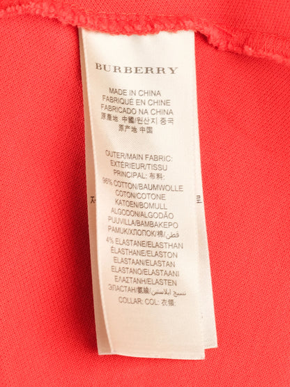 Excellent Burberry Red Short Sleeve Collared Shirt Size XS