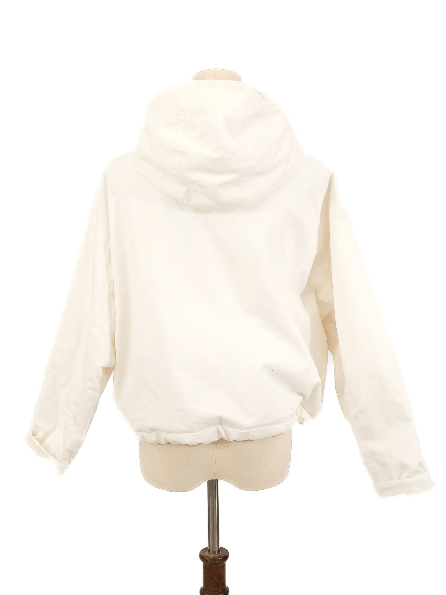 Excellent Fabiana Filippi White Hooded Jacket Size S Viscose