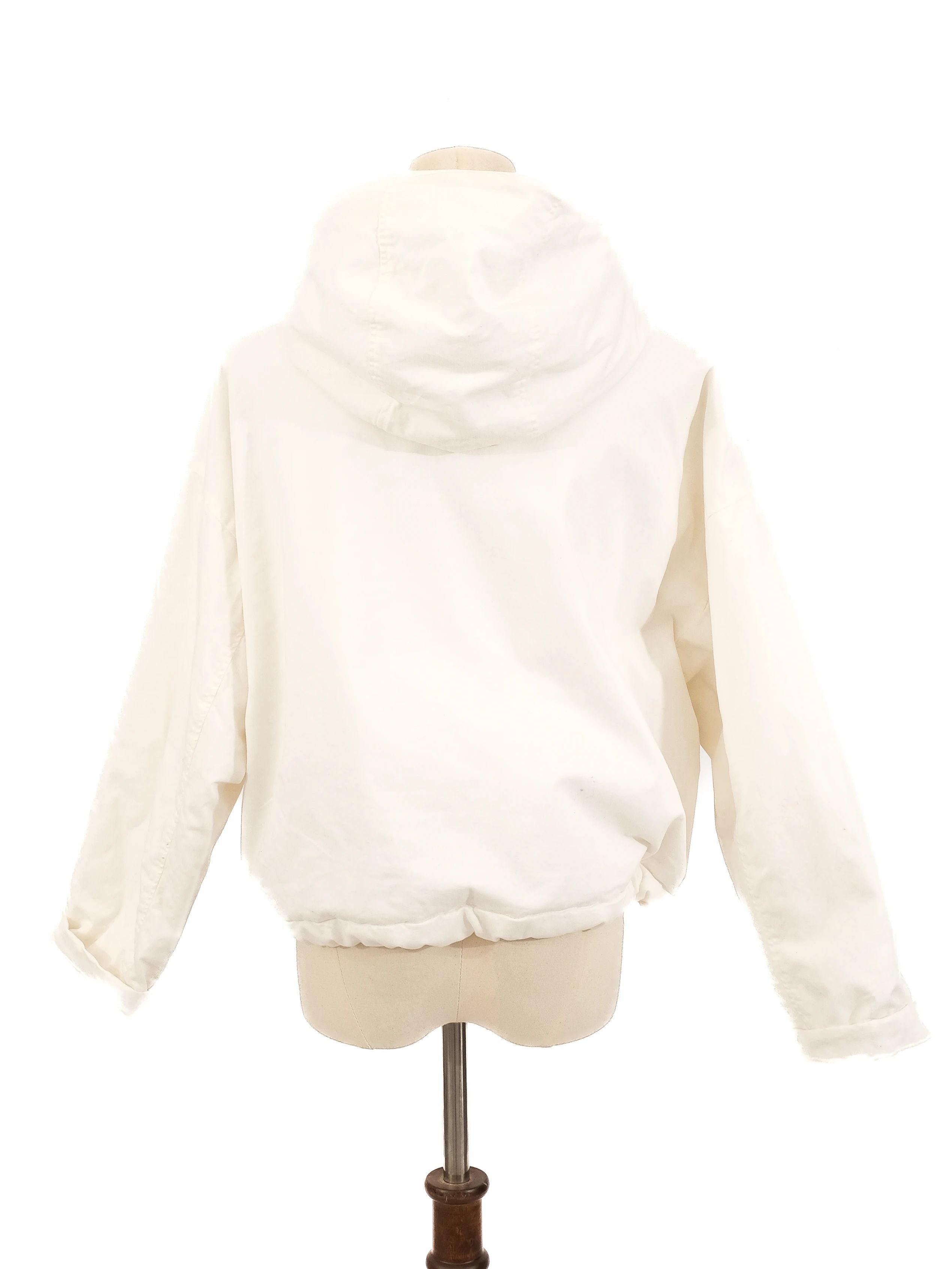 Excellent Fabiana Filippi White Hooded Jacket Size S Viscose