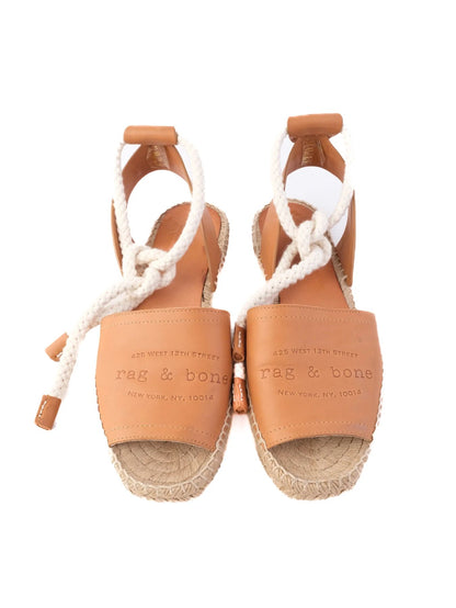 Perfect Rag&amp;Bone Orange Leather Sandals Size 40 with Jute Sole