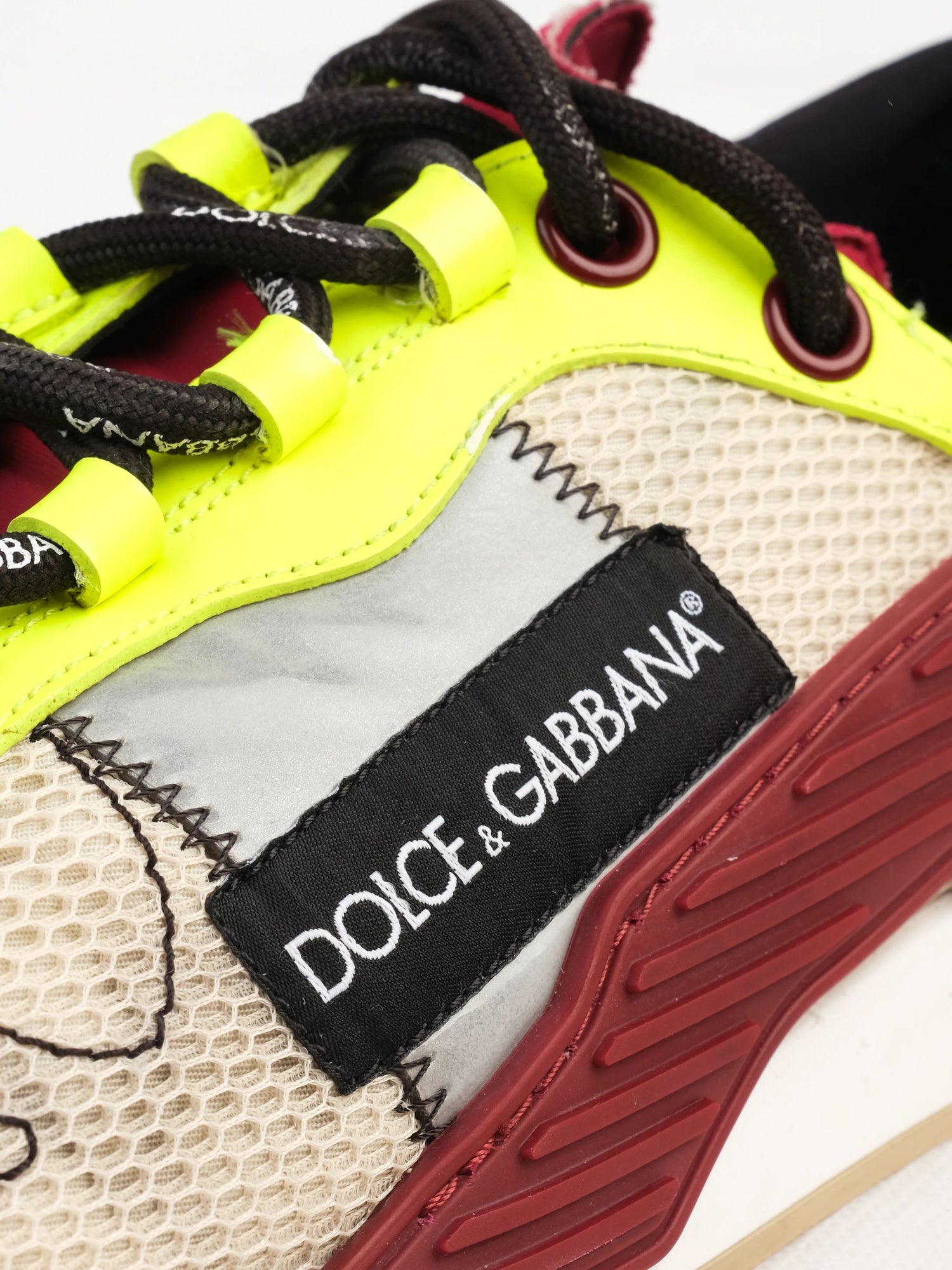 Perfect Dolce Gabbana Sneakers Size 41 Beige Black Red Neon Yellow