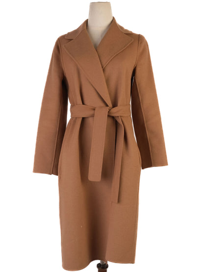 Max Mara Perfect Condition Orange Wool Wrap Coat Size S