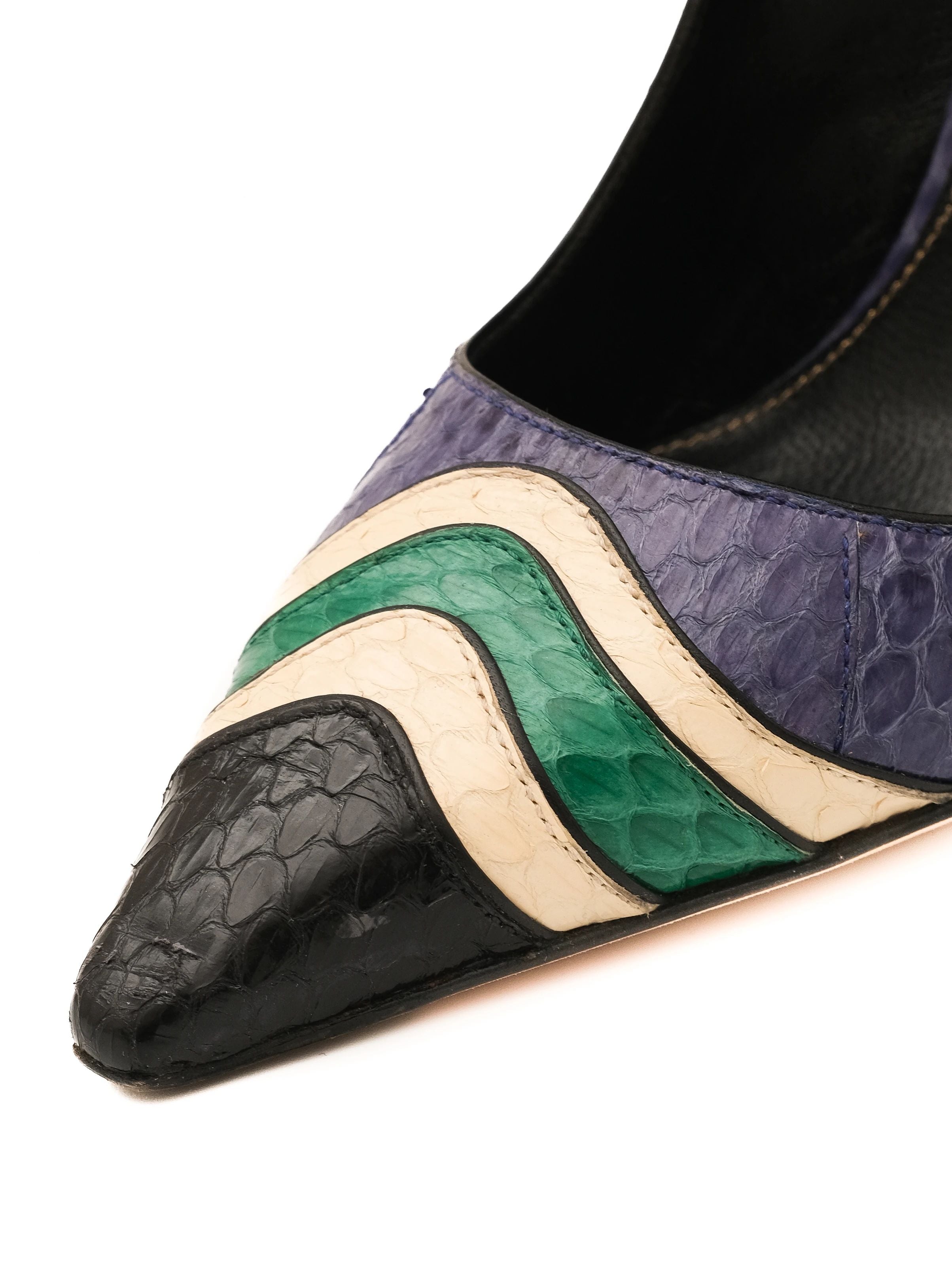 Sergio Rossi Blue Leather High-Heeled Shoes Size N/A - Excellent Condition