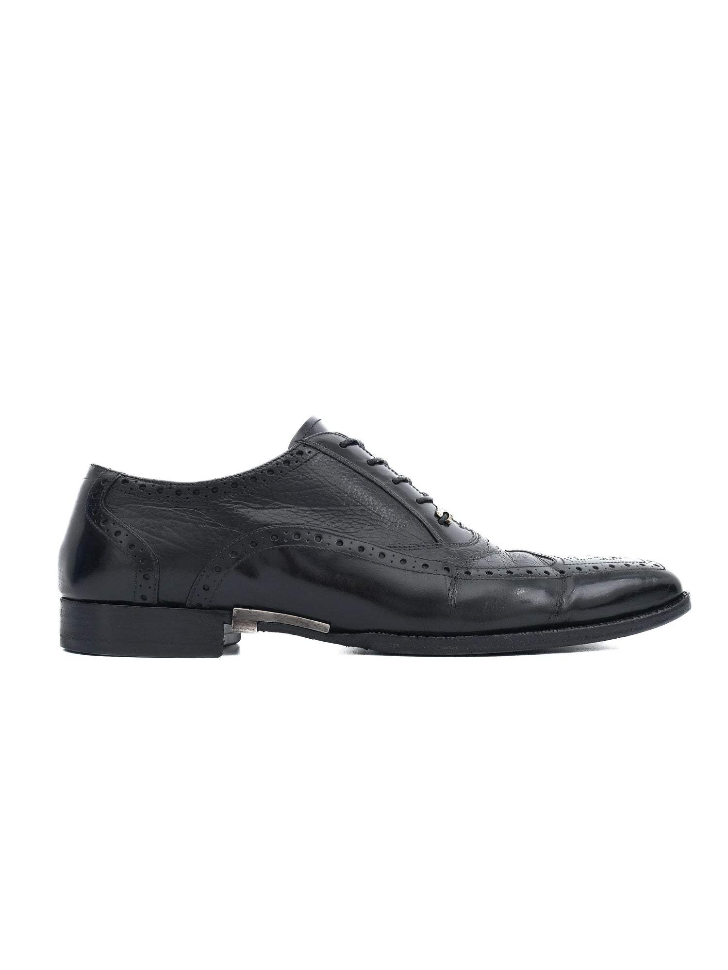 Excellent Paciotti Black Leather Brogue Shoes Size 41