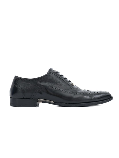 Excellent Paciotti Black Leather Brogue Shoes Size 41