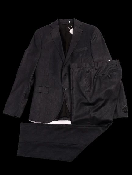 Excellent Cinque Black Suit Size M Viscose Jacket &amp; Pants Set
