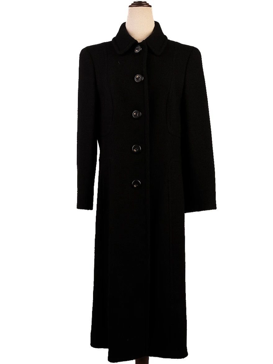 Excellent Escada Black Long Coat Viscose Women&