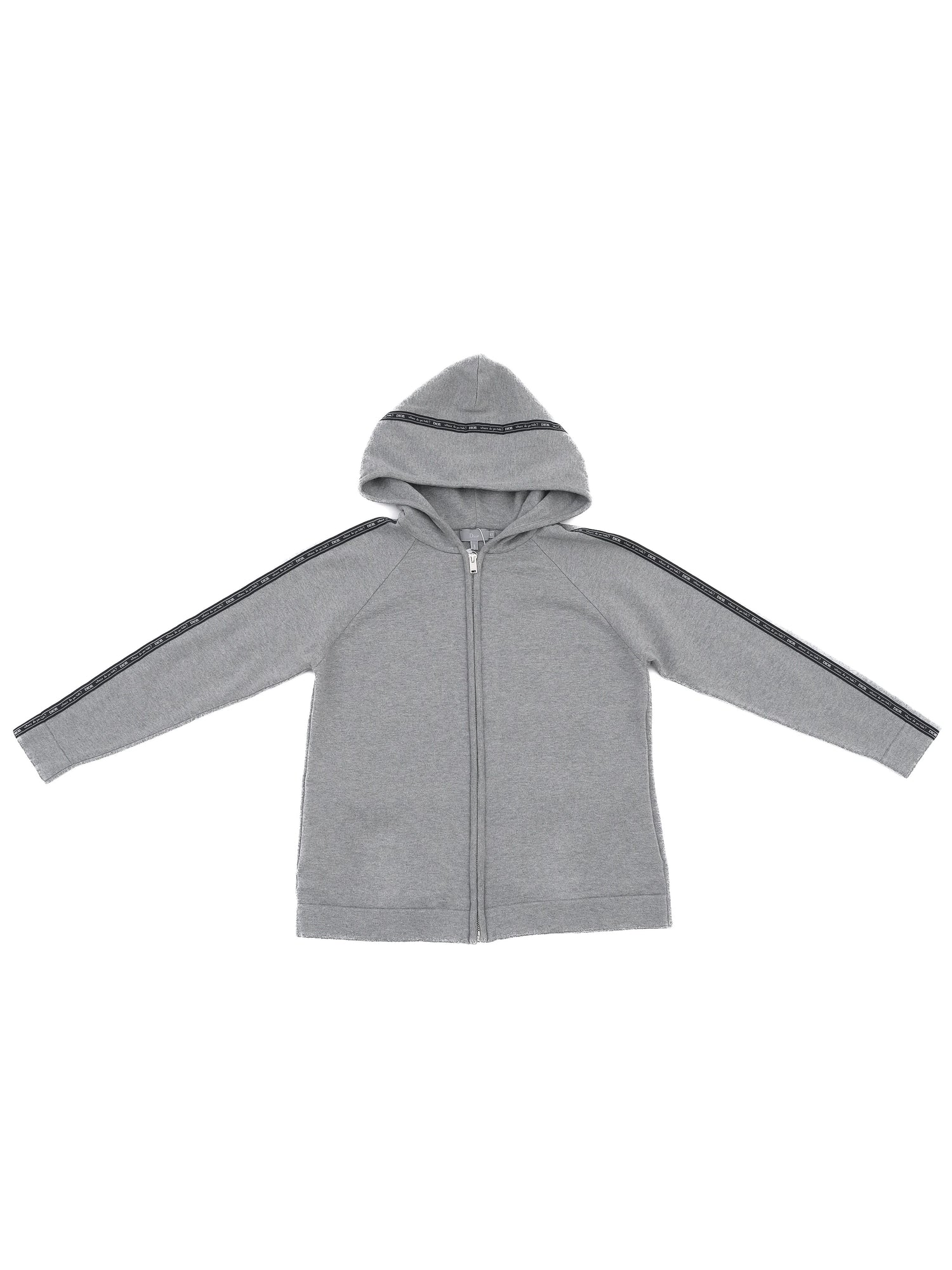 Excellent Dior Gray Zip-Up Hoodie for Kids Size 12