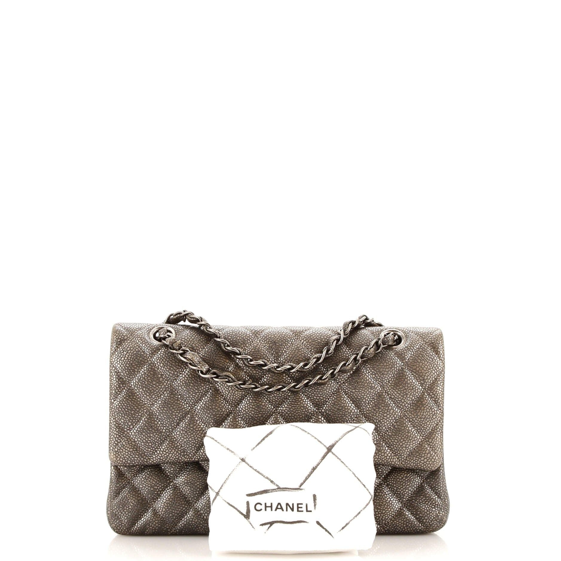 Chanel Classic Double Flap Bag Quilted Caviar Medium