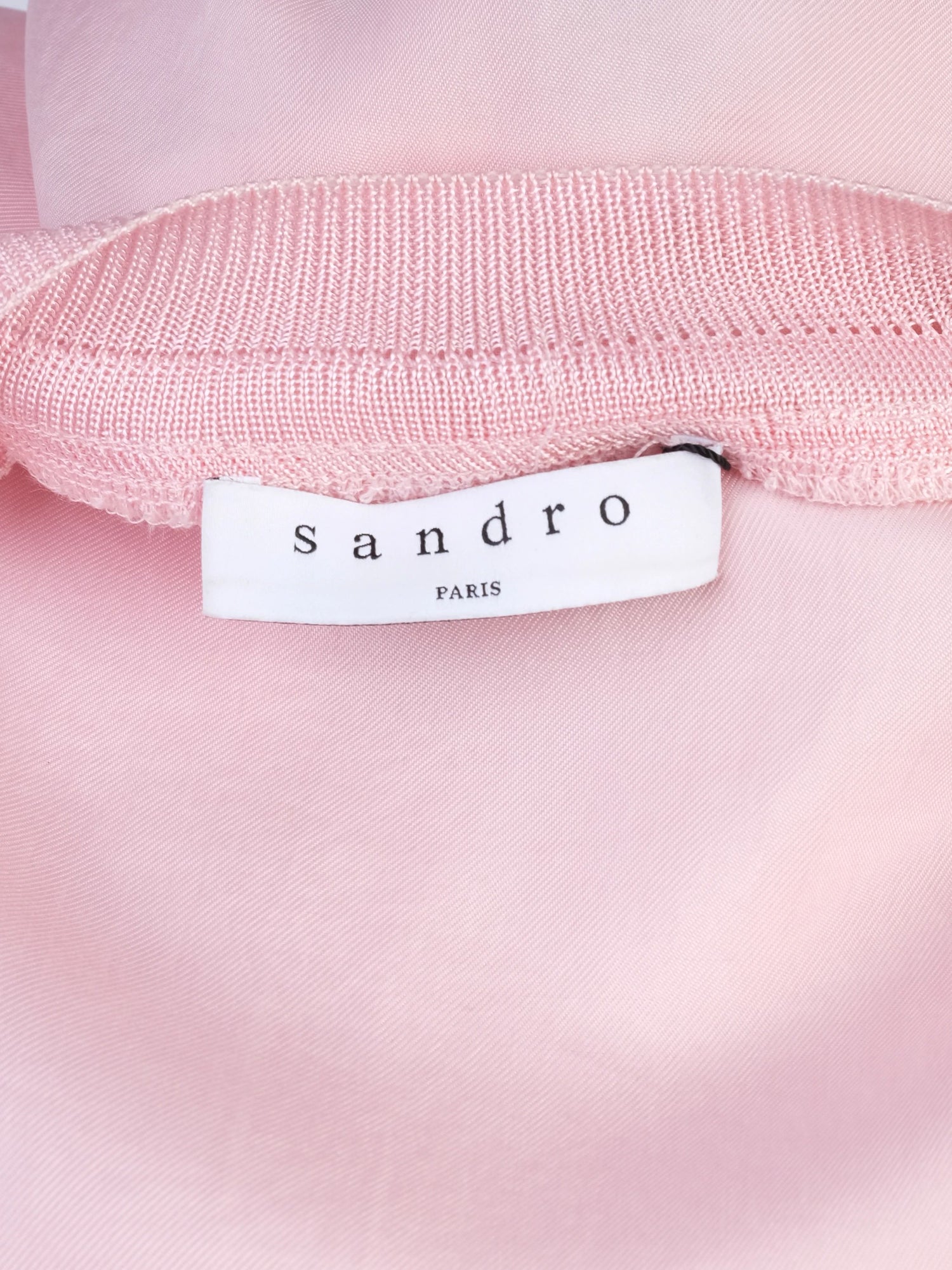 Excellent Sandro Pink Polyester Blouse Size XS with Ruffled Sleeves